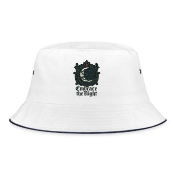 Embrace the Night – Dornenmond - Bucket Hat - Weiß/Navy - Vorne