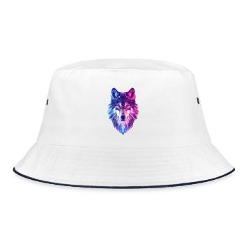Loup géométrique aux couleurs néon - Bob - blanc/marine - Devant