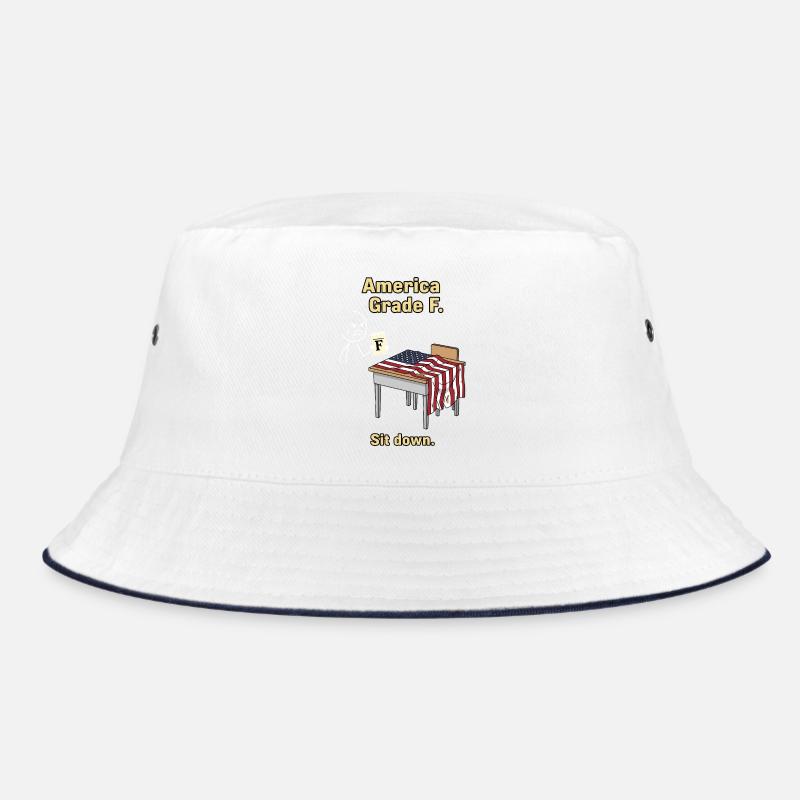 Critical America Illustration with Flag Bucket Hat