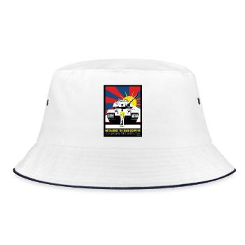 UNITED AGAINST CHINA'S ILLEGAL OCCUPATION - Bucket Hat - white/navy - Front