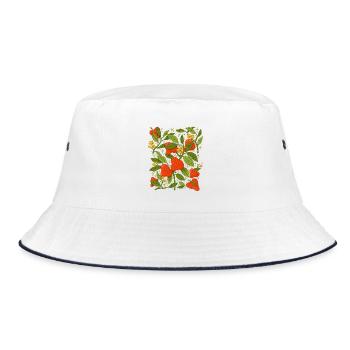 Fraise et fleurs botanical artistique - Bob - blanc/marine - Devant