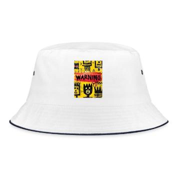 Visual Urban Graffiti Warning - Bucket Hat - white/navy - Front