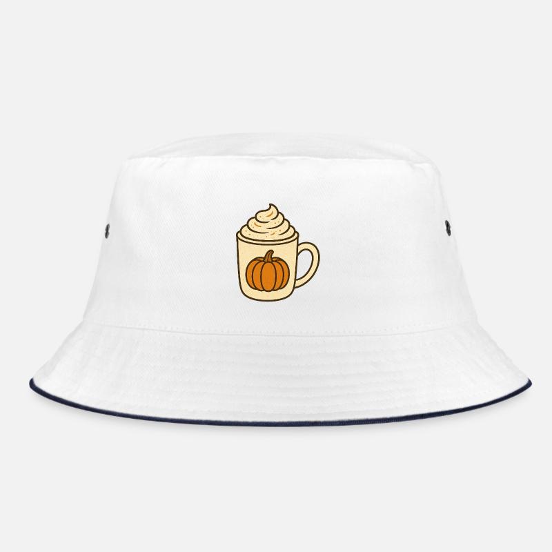 Pumpkin Spice - Bucket Hat - Weiß/Navy