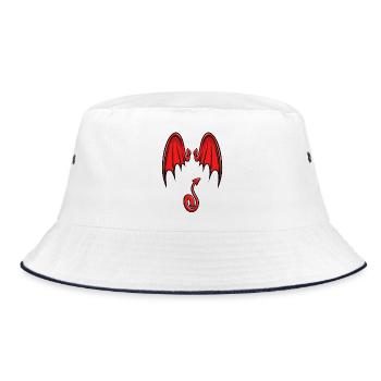 I am a little devil - Bucket Hat - white/navy - Front