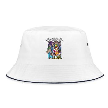 Katzenkönig mit Macht und Luxus - Bucket Hat - Weiß/Navy - Vorne