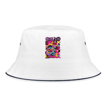 Néon Rétro Pop Art Design 2000's 90's - Bob - blanc/marine - Devant