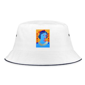 Timeless Pop Art Woman with Color Contrast - Bucket Hat - white/navy - Front