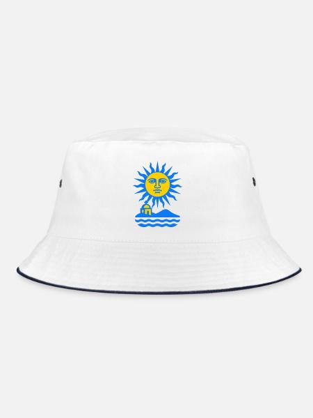 Greece Sun Art - Bucket Hat - Weiß/Navy - Vorne