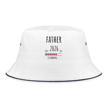 Dad to be 2026 Geschenk Schwangerschaft - Bucket Hat - Weiß/Navy - Vorne