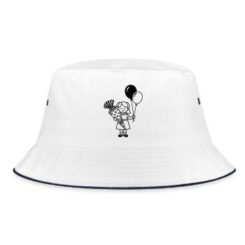 School enrollment girl with school cone - Bucket Hat - white/navy - Front