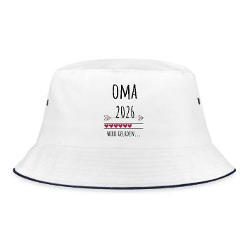 Werdende Oma 2026 Geschenk Schwangerschaft - Bucket Hat - Weiß/Navy - Vorne