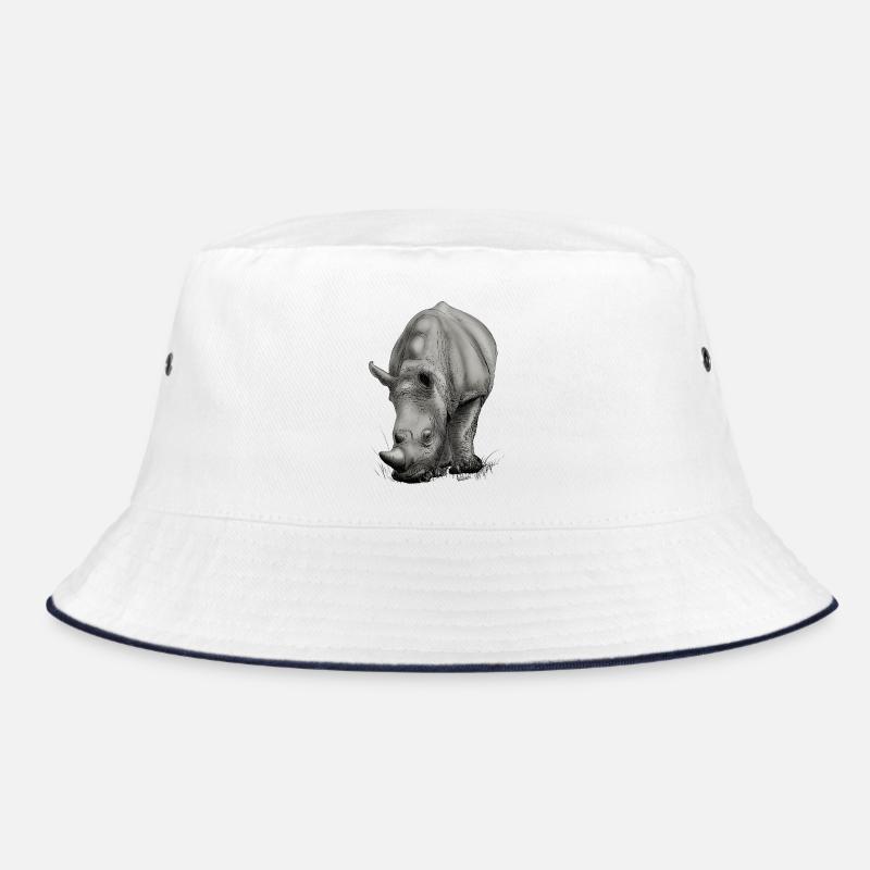 Realistic Rhino creative design Bucket Hat