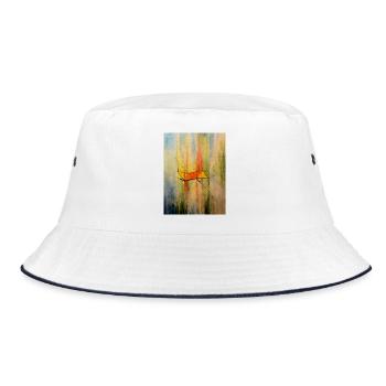 Cyclohexane Chair Conformation Composition - Bucket Hat - white/navy - Front