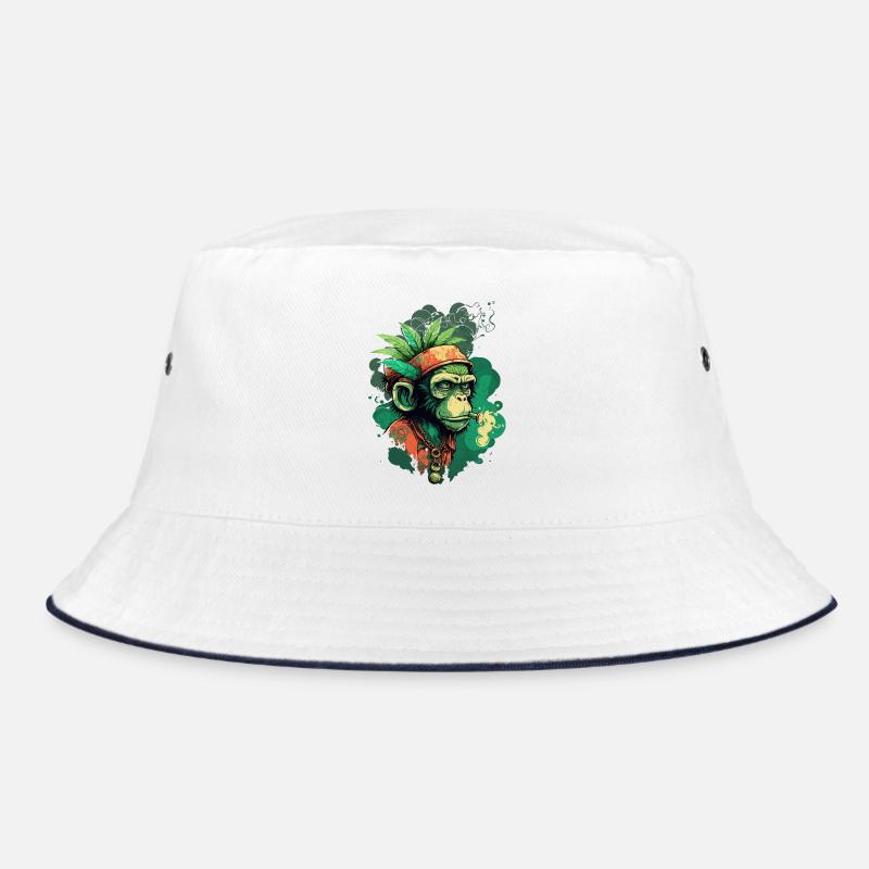 Tête de gorille verte avec ruban de feuille Bob