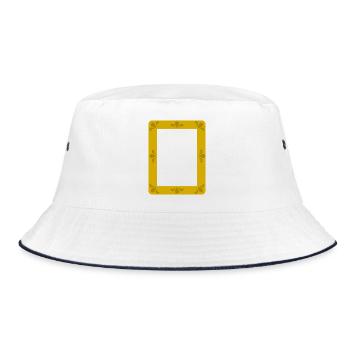 Ornate Gold Frame Portrait - Bucket Hat - white/navy - Front