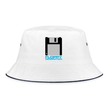 Floppy Generation 3.5 - Bucket Hat - white/navy - Front