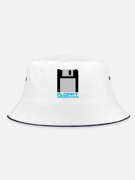 Floppy Generation 3.5 - Bucket Hat - white/navy - Front