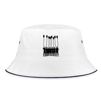 Rowing Team Silhouette – Eight with Straps | Row - Bucket Hat - white/navy - Front