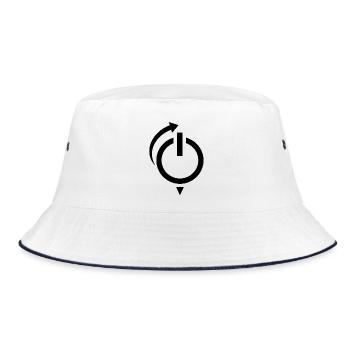 Power Button Restart Logo - Bucket Hat - white/navy - Front