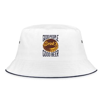 Gute Leute Trinken Gutes Bier - Bucket Hat - Weiß/Navy - Vorne