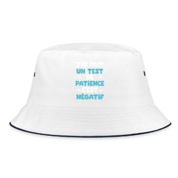 Ich habe einen Geduldstest gemacht: Es ist negativer Humor - Bucket Hat - Weiß/Navy - Vorne