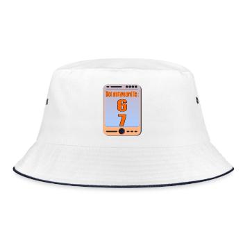 Six Seven Meme 6 7 - Bucket Hat - white/navy - Front