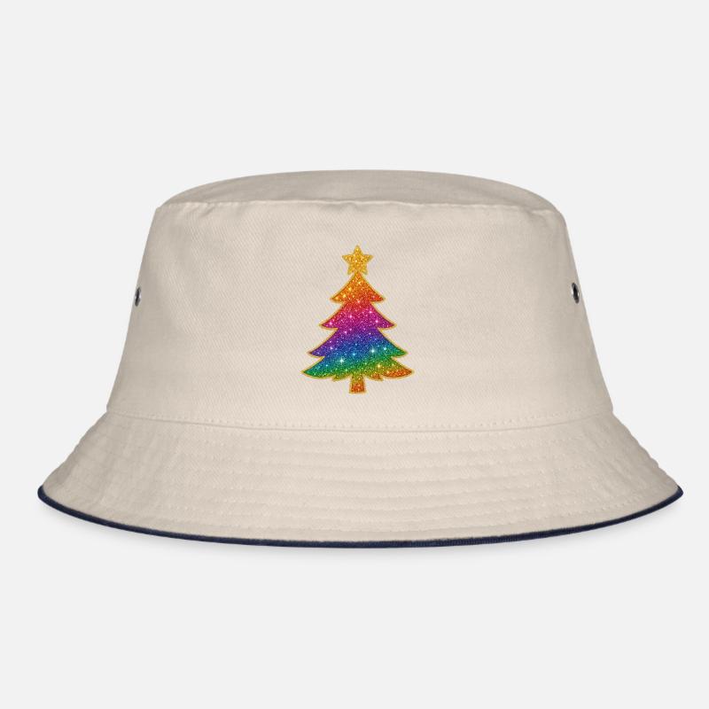 Regenbogen Glitzer Tannenbaum Bucket Hat