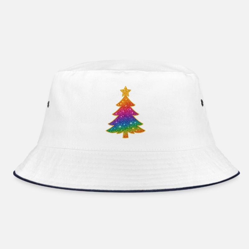 Regenbogen Glitzer Tannenbaum Bucket Hat