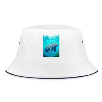 Gentle giant of calm waters, symbol of peace - Bucket Hat - white/navy - Front