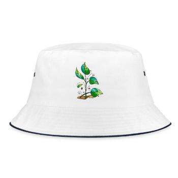 leaves - Bucket Hat - white/navy - Front