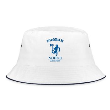 Drobak Norge Norwegen - Bucket Hat - Weiß/Navy - Vorne