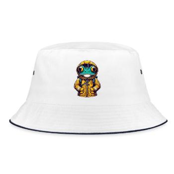 Urban Frog - Bucket Hat - Weiß/Navy - Vorne
