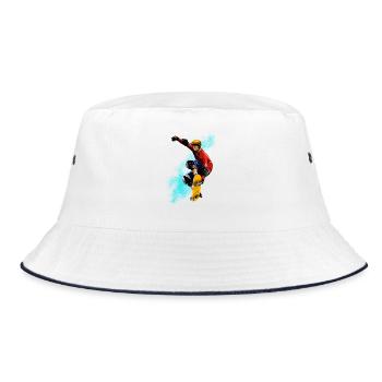 Skateboard Sprung Neon Splash - Bucket Hat - Weiß/Navy - Vorne