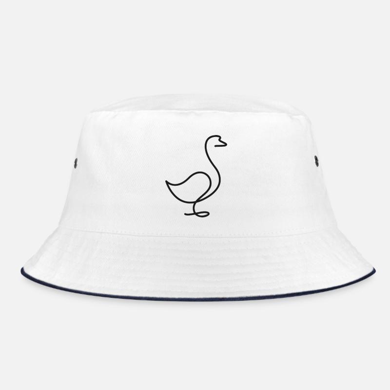 Ente oder Gans Skizze – minimalistisches Motiv Bucket Hat