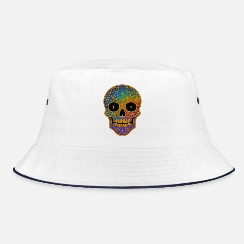 Rainbow Glitter Sugar Skull Bucket Hat