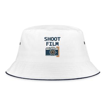 Shoot Film Retro Camera - Bucket Hat - white/navy - Front