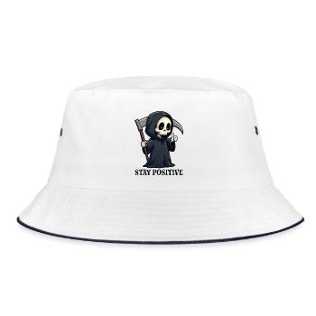 Bleiben Sie positiv - Bucket Hat - Weiß/Navy - Vorne