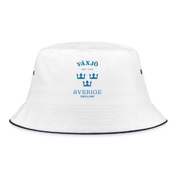 Växjö Sverige Schweden - Bucket Hat - Weiß/Navy - Vorne