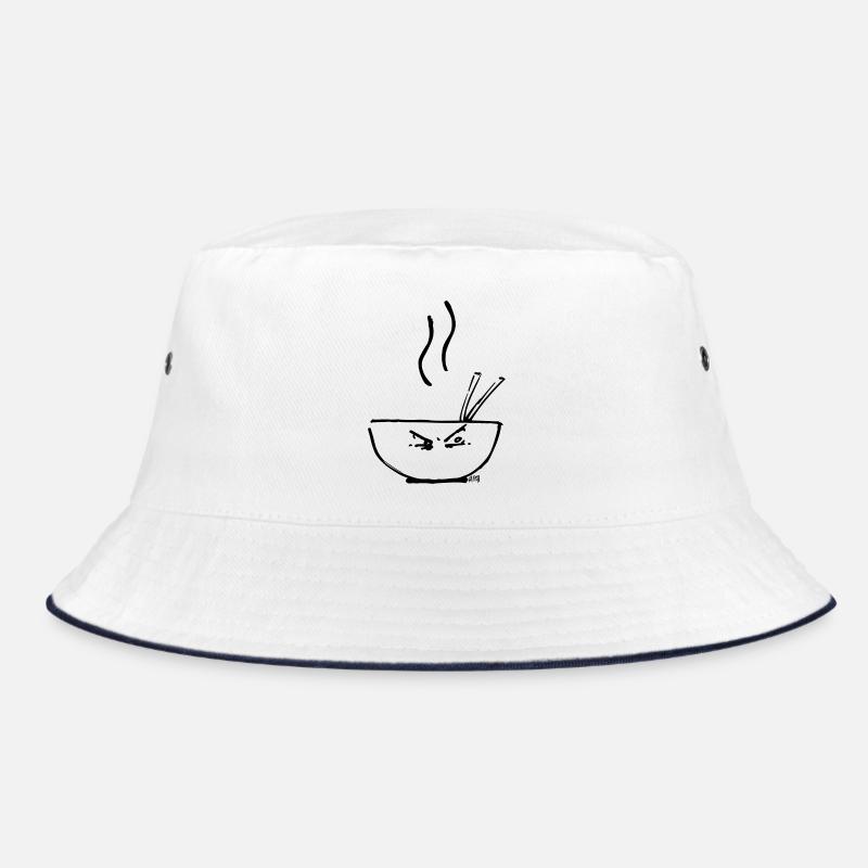 Hot Soup BLACK - Bucket Hat - Weiß/Navy