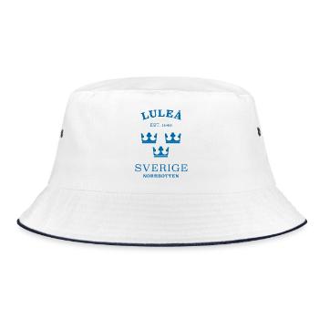 Lulea  Sverige Schweden - Bucket Hat - Weiß/Navy - Vorne