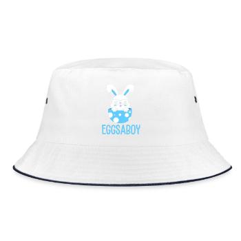 Werdende Mutter Ostern Gender Reveal - Bucket Hat - Weiß/Navy - Vorne