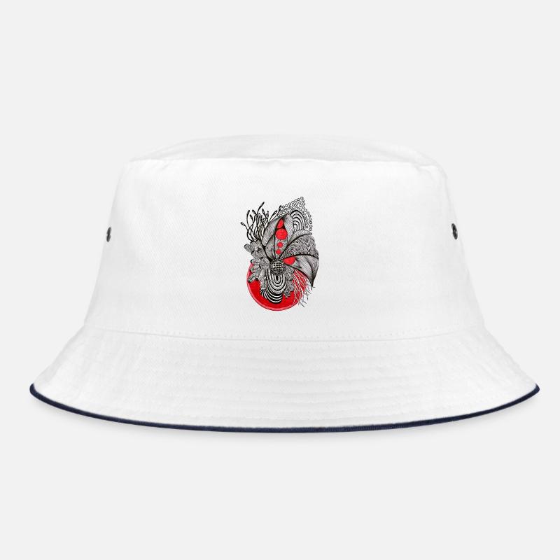 Red Orbs Line Plant Bucket Hat