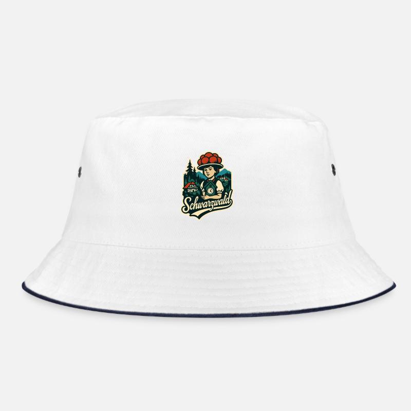 Schwarzwald Heimat Illustration mit Bollenht Bucket Hat