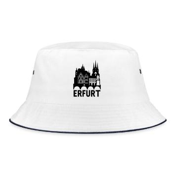 Erfurt Landmark Silhouette - Bucket Hat - white/navy - Front