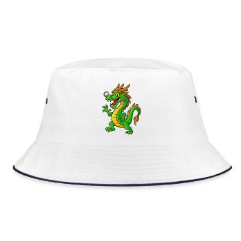 Dragon de dessin animé vert avec des pointes orange - Bob - blanc/marine - Devant