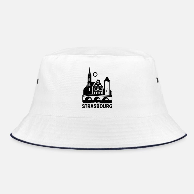 Strasbourg Silhouette - Bucket Hat - Weiß/Navy