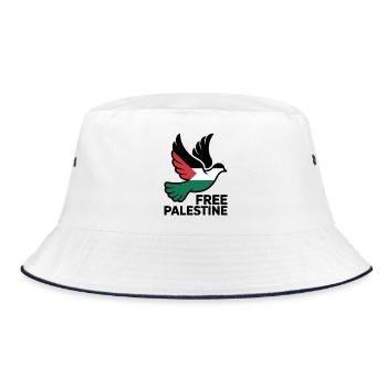 Palestine Libre - Gaza T-Shirt - Bob - blanc/marine - Devant