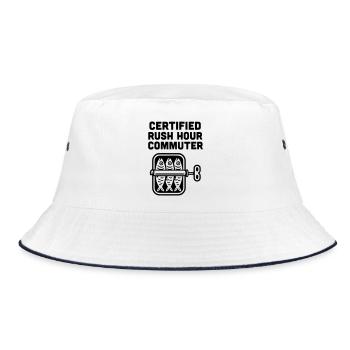 Rush Hour Commuter Public Transport - Bucket Hat - white/navy - Front