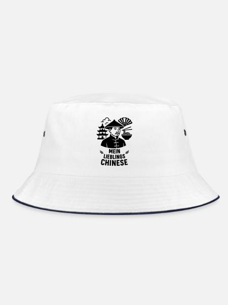 My favorite Chinese - Bucket Hat - white/navy - Front