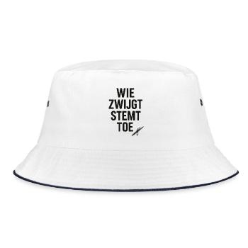 Those who remain silent consent - Bucket Hat - white/navy - Front